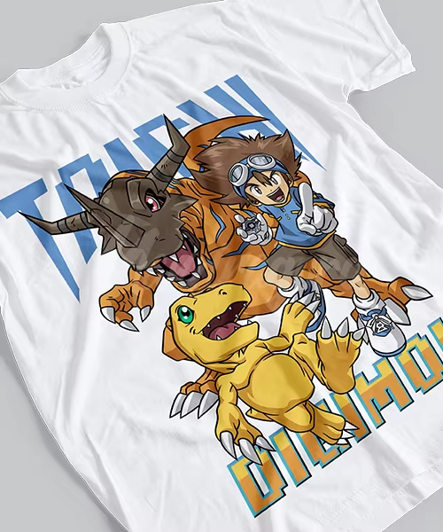 Summer Clothing Brands - T-shirt imprimé Digimon Adventure, nouvelle collection