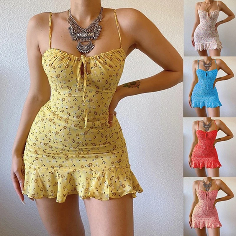 Summer Zara - Robe Camisole florale pour femmes, Sexy,