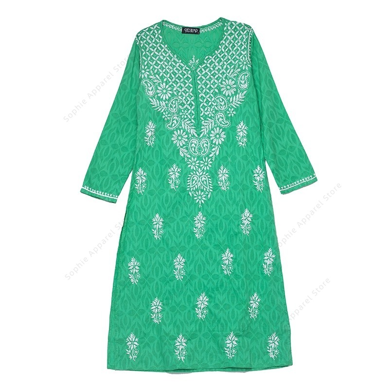 Summer Clothing Pakistan - Tunique brodée Kurti indienne/ pakistanaise pour