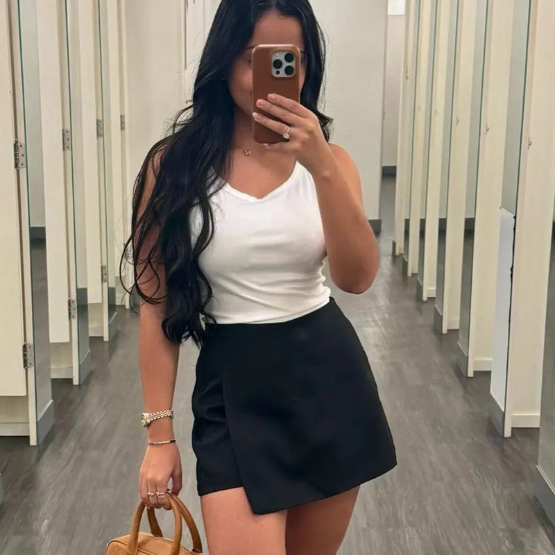 HXAO noir blanc jupe short tai - Summer Zara avis et prix
